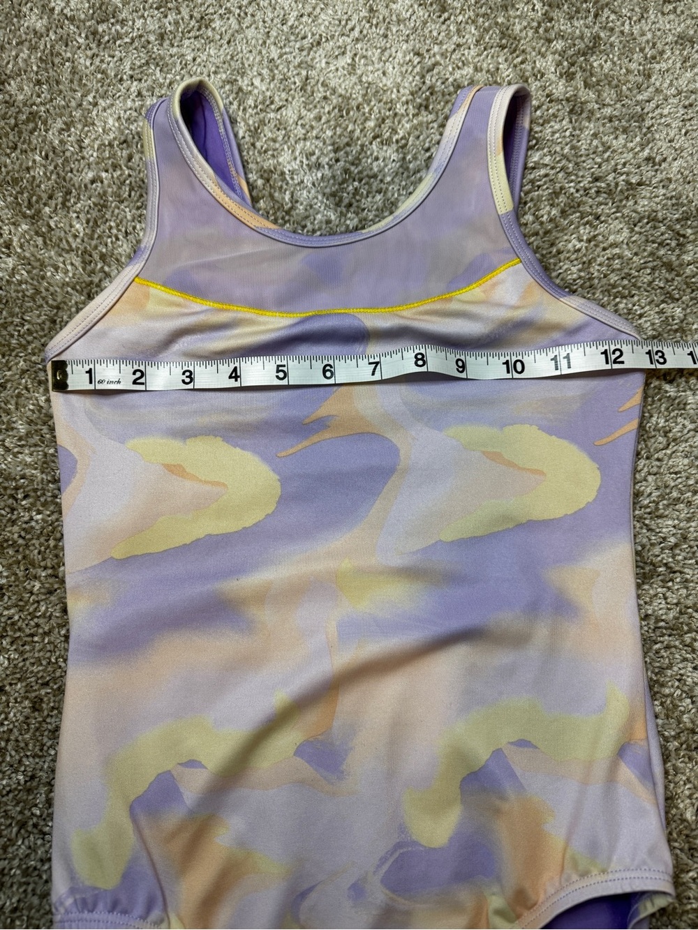 Cat & Jack Girls Gymnastics Leotard Size 10-12 Purple Yellow Peach Dance - Picture 5 of 8